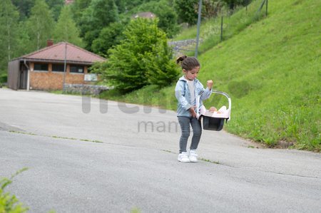 Autosedačka Powder Pink Maxi Cosi&Quinny Smoby pre 42 cm bábiku s úložným priestorom a bezpečnostným pásom