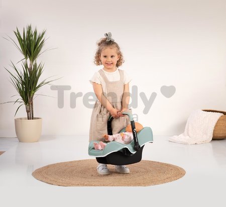 Autosedačka s úložným priestorom Maxi Cosi Seat Sage Smoby a bezpečnostným pásom pre 42 cm bábiku olivová