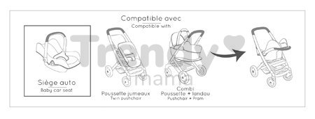 Autosedačka s úložným priestorom Maxi Cosi Seat Sage Smoby a bezpečnostným pásom pre 42 cm bábiku olivová