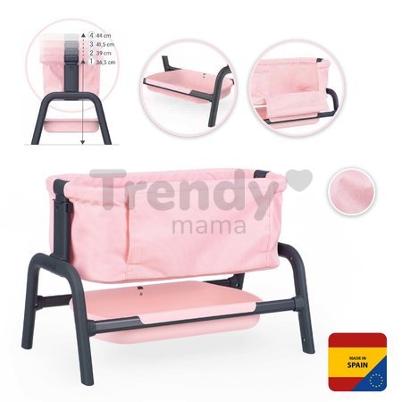 Postieľka Powder Pink Maxi-Cosi&Quinny Co Sleeping Bed Smoby pre 38 cm bábiku 4 výškové pozície