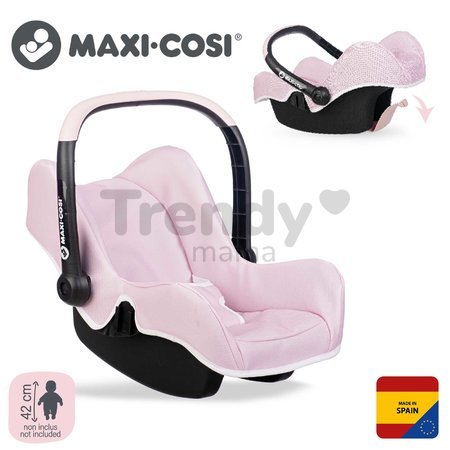 Autosedačka s bezpečnostným pásom Seat Pink Maxi Cosi&Quinny Smoby pre 42 cm bábiku s úložným priestorom a nastaviteľnou rúčkou