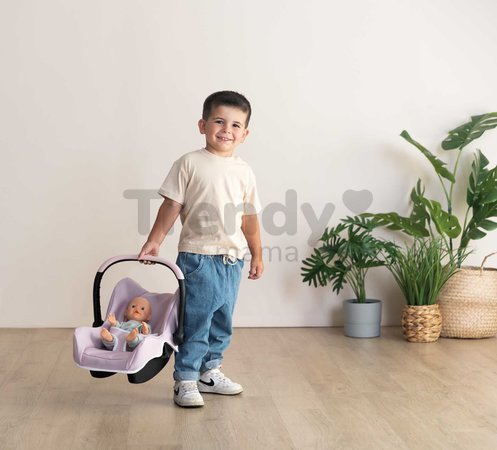 Autosedačka s bezpečnostným pásom Seat Pink Maxi Cosi&Quinny Smoby pre 42 cm bábiku s úložným priestorom a nastaviteľnou rúčkou