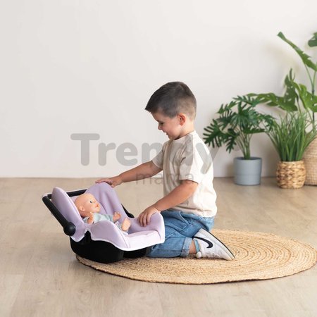 Autosedačka s bezpečnostným pásom Seat Pink Maxi Cosi&Quinny Smoby pre 42 cm bábiku s úložným priestorom a nastaviteľnou rúčkou