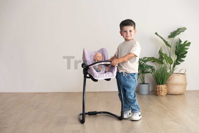 Jedálenská stolička s hojdačkou a autosedačkou Highchair Pink Maxi Cosi&Quinny Smoby trojkombinácia s bezpečnostným pásom pre 42 cm bábiku