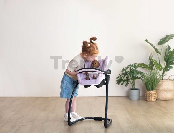 Jedálenská stolička s hojdačkou a autosedačkou Highchair Pink Maxi Cosi&Quinny Smoby trojkombinácia s bezpečnostným pásom pre 42 cm bábiku