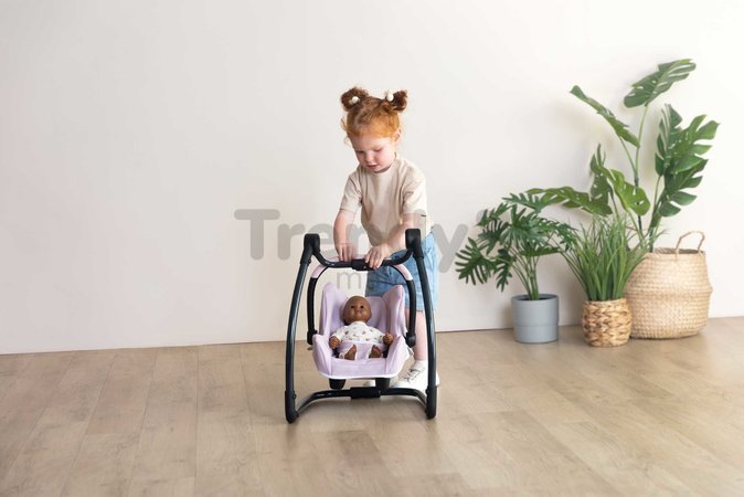 Jedálenská stolička s hojdačkou a autosedačkou Highchair Pink Maxi Cosi&Quinny Smoby trojkombinácia s bezpečnostným pásom pre 42 cm bábiku