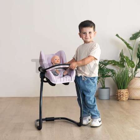 Jedálenská stolička s hojdačkou a autosedačkou Highchair Pink Maxi Cosi&Quinny Smoby trojkombinácia s bezpečnostným pásom pre 42 cm bábiku