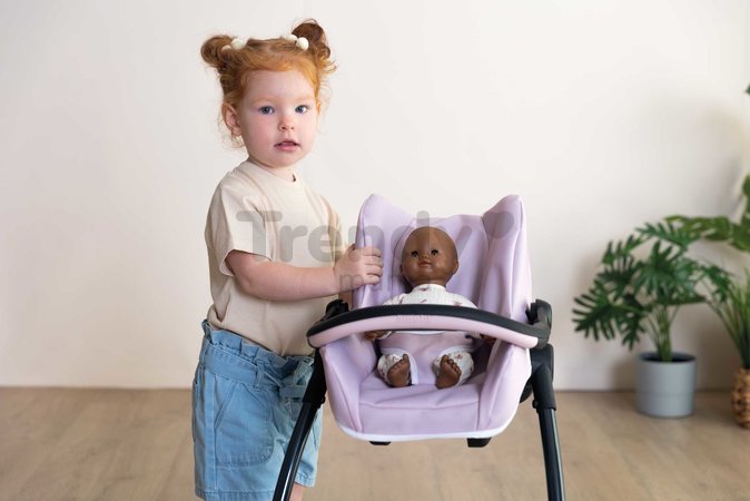 Jedálenská stolička s hojdačkou a autosedačkou Highchair Pink Maxi Cosi&Quinny Smoby trojkombinácia s bezpečnostným pásom pre 42 cm bábiku
