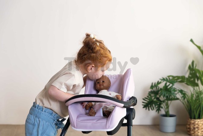 Jedálenská stolička s hojdačkou a autosedačkou Highchair Pink Maxi Cosi&Quinny Smoby trojkombinácia s bezpečnostným pásom pre 42 cm bábiku
