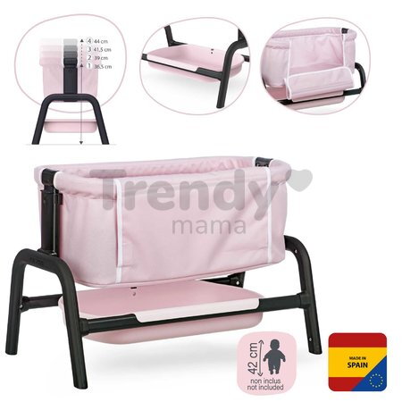 Postieľka s úložným priestorom Co Sleeping Bed Sandy Maxi Cosi&Quinny Smoby pre 38 cm bábiku 4 výškové úrovne