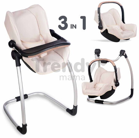 Jedálenská stolička s hojdačkou a autosedačkou Highchair Sandy Maxi Cosi&Quinny Smoby trojkombinácia s bezpečnostným pásom pre 42 cm bábiku