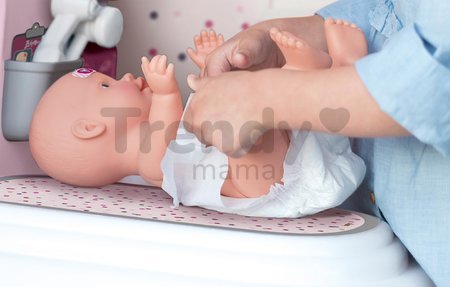 Zdravotnícky a prebaľovací pult Violette Baby Care Center Smoby s elektronickým displejom a 30 cm bábika s 25 doplnkami 68 cm výška