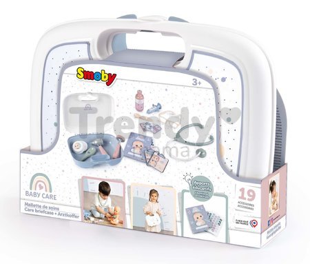 Kufrík s opatrovateľskými potrebami Baby Care Briefcase Smoby pre bábätko s 19 doplnkami