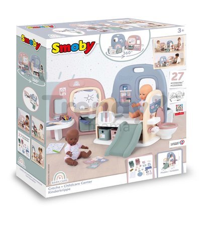 Domček pre bábiku Baby Care Childcare Center Smoby s 5 miestnosťami a 27 doplnkov do bytu