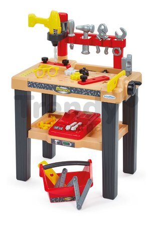 Pracovný stolík Big Workbench Mecanics Écoiffier s kufríkom a vŕtačkou 29 doplnkov od 18 mes