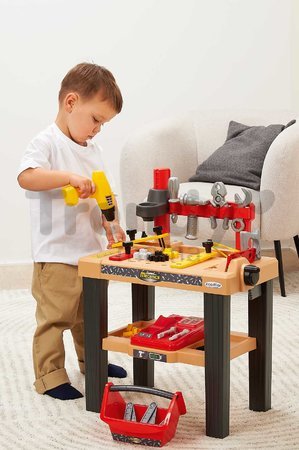 Pracovný stolík Big Workbench Mecanics Écoiffier s kufríkom a vŕtačkou 29 doplnkov od 18 mes