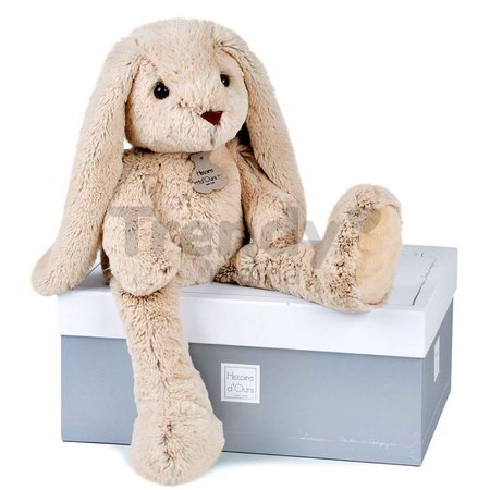 Plyšový zajac Bunny Beige Copain Calin Histoire d’ Ours v darčekovom balení béžový 50 cm od 0 mes
