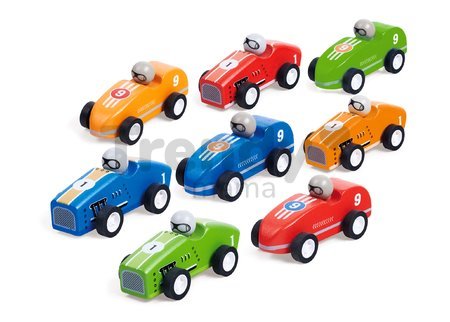 Drevené autíčko s pohonom Car with Pullback Eichhorn naťahovacie dĺžka 10 cm
