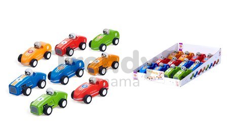 Drevené autíčko s pohonom Car with Pullback Eichhorn naťahovacie dĺžka 10 cm