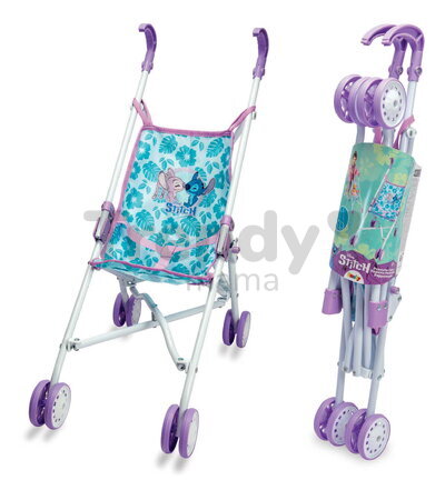 Kočík golfky skladací Stitch Foldable PushChair Smoby pre 42 cm bábiku s textilným poťahom od 24 mes