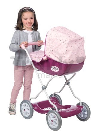 Kočík hlboký veľký Violette Baby Nurse Smoby pre 42 cm bábiku výška rúčky 77 cm