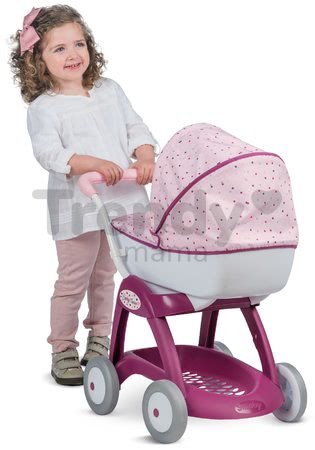 Hlboký kočík Violetta Petite Baby Nurse Smoby pre bábiky do 42 cm výška rúčky 55 cm od 18 mes