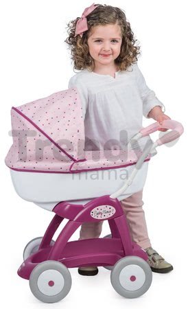 Hlboký kočík Violetta Petite Baby Nurse Smoby pre bábiky do 42 cm výška rúčky 55 cm od 18 mes