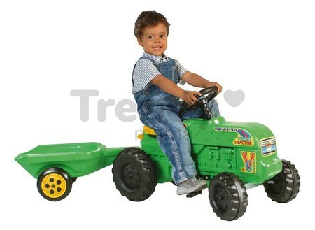 Traktor na šliapanie Turbo Dohány farmársky s vlečkou zelený