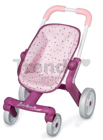 Kočík s otočnými kolieskami Violette Baby Nurse Smoby pre bábiky (54 cm rúčka) od 18 mes