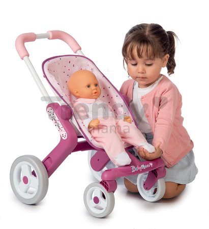 Kočík s otočnými kolieskami Violette Baby Nurse Smoby pre bábiky (54 cm rúčka) od 18 mes