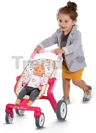 Kočík pre bábiku Baby Nurse Zlatá edícia Smoby s otočnými kolieskami (53,5 cm rúčka) od 18 mes