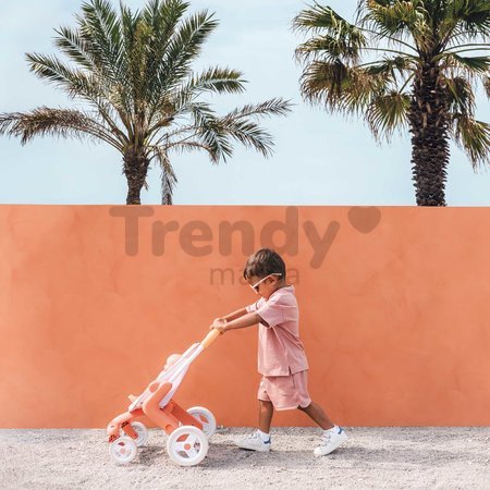 Kočík športový s otočnými kolieskami Pop Pushchair Soft Baby Nurse Smoby s textilným poťahom pre 42 cm bábiku výška rúčky 53 cm od 18 mes