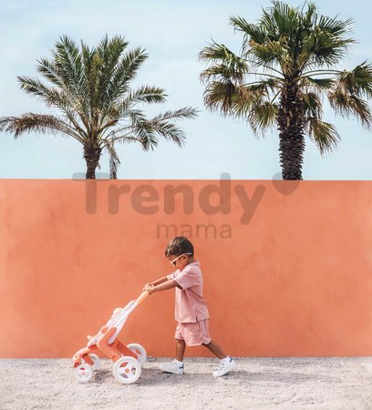 Kočík športový s otočnými kolieskami Pop Pushchair Soft Baby Nurse Smoby s textilným poťahom pre 42 cm bábiku výška rúčky 53 cm od 18 mes