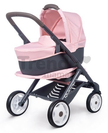 Kočík trojkombinácia Powder Pink 3in1 Maxi Cosi&Quinny Smoby hlboký a športový a prenosná postieľka pre 42 cm bábiku