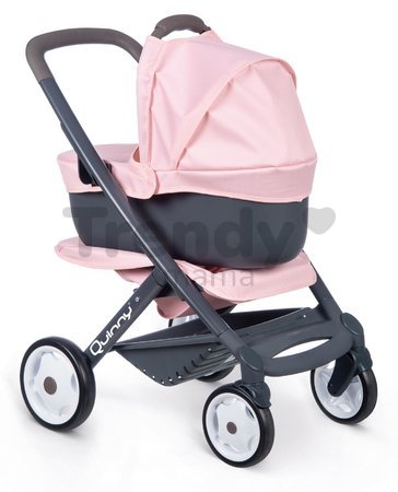 Kočík trojkombinácia Powder Pink 3in1 Maxi Cosi&Quinny Smoby hlboký a športový a prenosná postieľka pre 42 cm bábiku