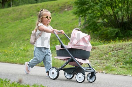 Kočík trojkombinácia Powder Pink 3in1 Maxi Cosi&Quinny Smoby hlboký a športový a prenosná postieľka pre 42 cm bábiku