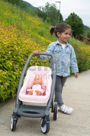 Kočík trojkombinácia Powder Pink 3in1 Maxi Cosi&Quinny Smoby hlboký a športový a prenosná postieľka pre 42 cm bábiku