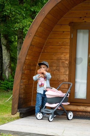 Kočík trojkombinácia Powder Pink 3in1 Maxi Cosi&Quinny Smoby hlboký a športový a prenosná postieľka pre 42 cm bábiku