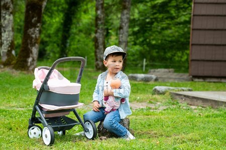 Kočík trojkombinácia Powder Pink 3in1 Maxi Cosi&Quinny Smoby hlboký a športový a prenosná postieľka pre 42 cm bábiku