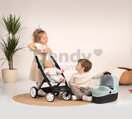 Kočík trojkombinácia Maxi Cosi 3in1 Pushchair+Pram Sage Smoby hlboký/športový/prenosná postieľka pre 42 cm bábiku olivový