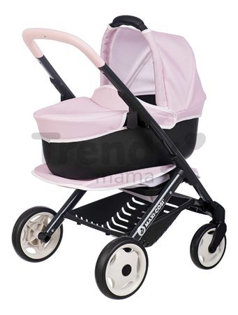 Kočík trojkombinácia Puschair Pink Maxi Cosi&Quinny Smoby hlboký športový a prenosná postieľka pre 42 cm bábiku výška rúčka 64 cm