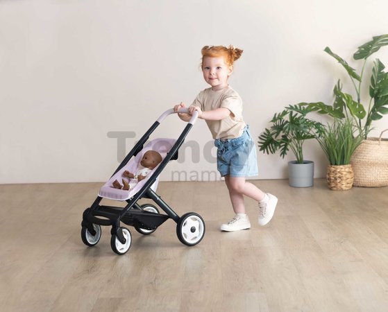Kočík trojkombinácia Puschair Pink Maxi Cosi&Quinny Smoby hlboký športový a prenosná postieľka pre 42 cm bábiku výška rúčka 64 cm