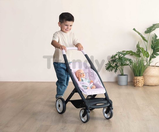Kočík trojkombinácia Puschair Pink Maxi Cosi&Quinny Smoby hlboký športový a prenosná postieľka pre 42 cm bábiku výška rúčka 64 cm