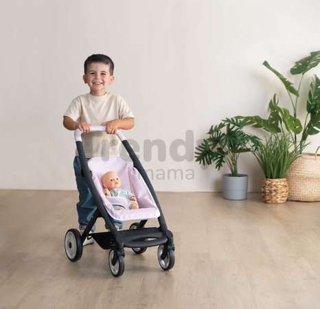 Kočík trojkombinácia Puschair Pink Maxi Cosi&Quinny Smoby hlboký športový a prenosná postieľka pre 42 cm bábiku výška rúčka 64 cm