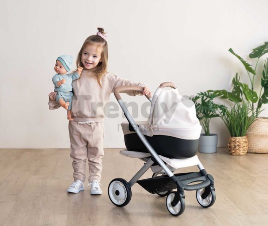 Kočík trojkombinácia Puschair Sandy Maxi Cosi&Quinny Smoby hlboký športový a prenosná postieľka pre 42 cm bábiku výška rúčka 64 cm