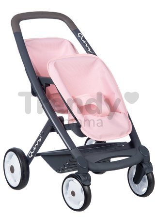 Kočík pre dvojičky Powder Pink Maxi Cosi&Quinny Smoby s bezpečnostným pásom pre 42 cm bábiky