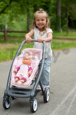 Kočík pre dvojičky Powder Pink Maxi Cosi&Quinny Smoby s bezpečnostným pásom pre 42 cm bábiky