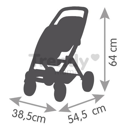 Kočík pre dvojičky s polohovateľnými sedačkami Maxi Cosi Twin Pushchair Sage Smoby pre 42 cm bábiku výška rúčky 65 cm olivový