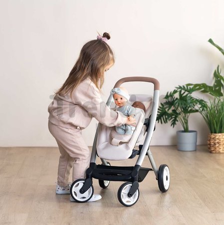Kočík pre dvojičky s bezpečnostným pásom Twin Pushchair Sandy Maxi Cosi&Quinny Smoby pre 42 cm bábiku s 64 cm ergonomickou rúčkou