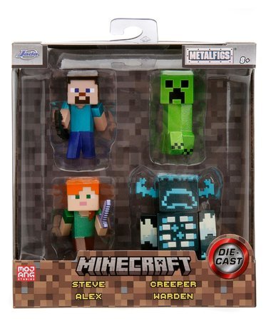 Figúrky zberateľské Minecraft Figures 4-Pack Jada kovové sada 4 druhov výška 6 cm